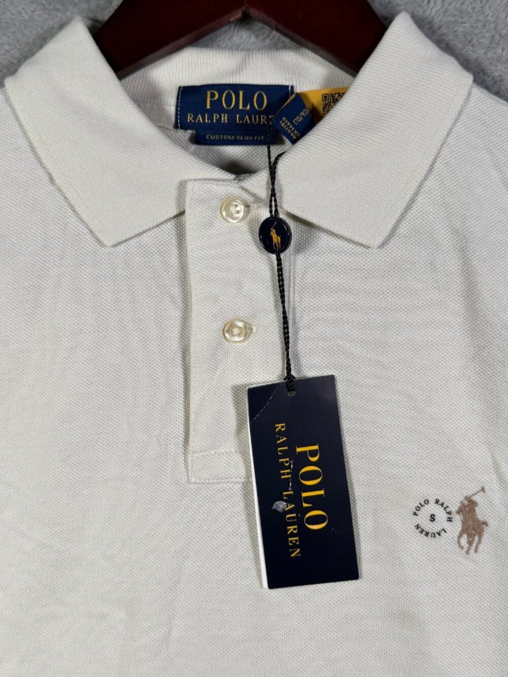 Polo Ralph Lauren Shirt Mens S Cream Custom Slim Fit Short Sleeve Mesh $118
